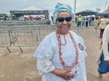 Brasília (DF), 25/11/2025 – Ednamar participa da marcha da mulheres negra na esplanada dos ministérios.
Foto: Daniella Almeida/Agência Brasil